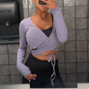 Los Angeles Apparel Lavender Wrap Top